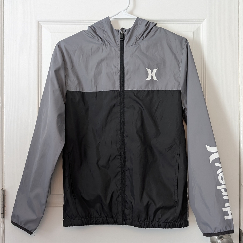 Hurley | Boys Grey and Black Windbreaker | Size Large